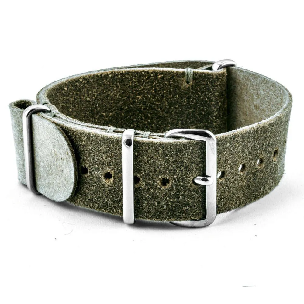 a??Leather nato strap - Brushed calf (black, brown, grey, kaki)