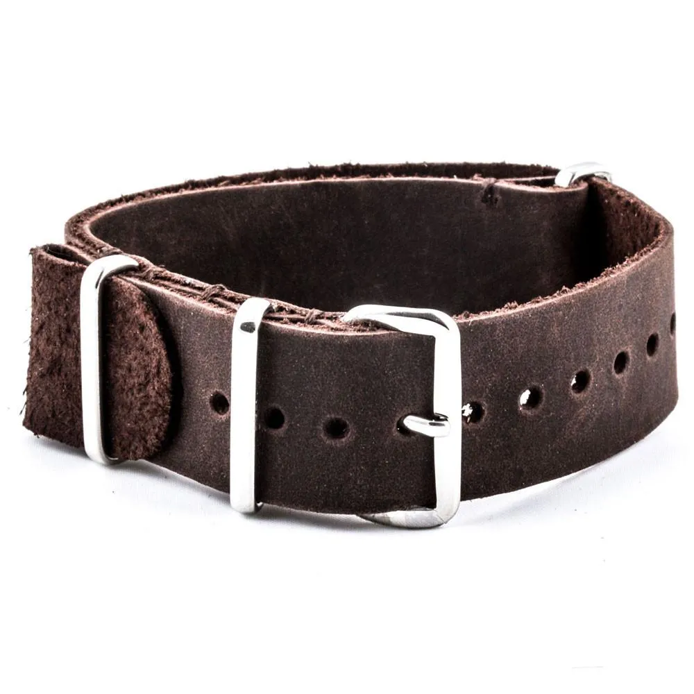 a??Leather nato strap - Brushed calf (black, brown, grey, kaki)