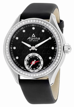 Alpina Horological Smartwatch Diamond Womens Calendar Quartz Satin Strap AL-285BTD3CD6 Women??s luxury watches Affordable women watches
