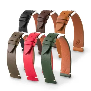 a??"Retro" watch band - Premium quality barenia type calf leather strap (black, brown, kaki, red, green) Luxury watch bands Limited edition watch bands