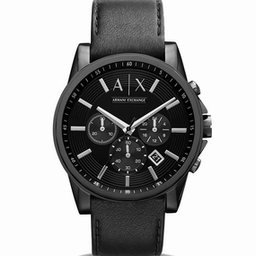 Armani Exchange Outerbanks AX2098 Chronograph Affordable Leather Watch Leather Watch Discount