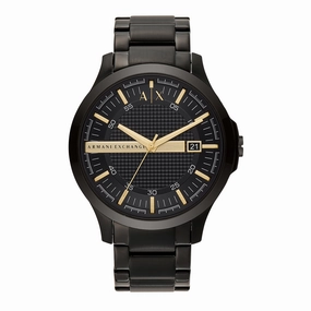 Armani Hampton Sophisticated Black Steel Watch for Men AX2413 