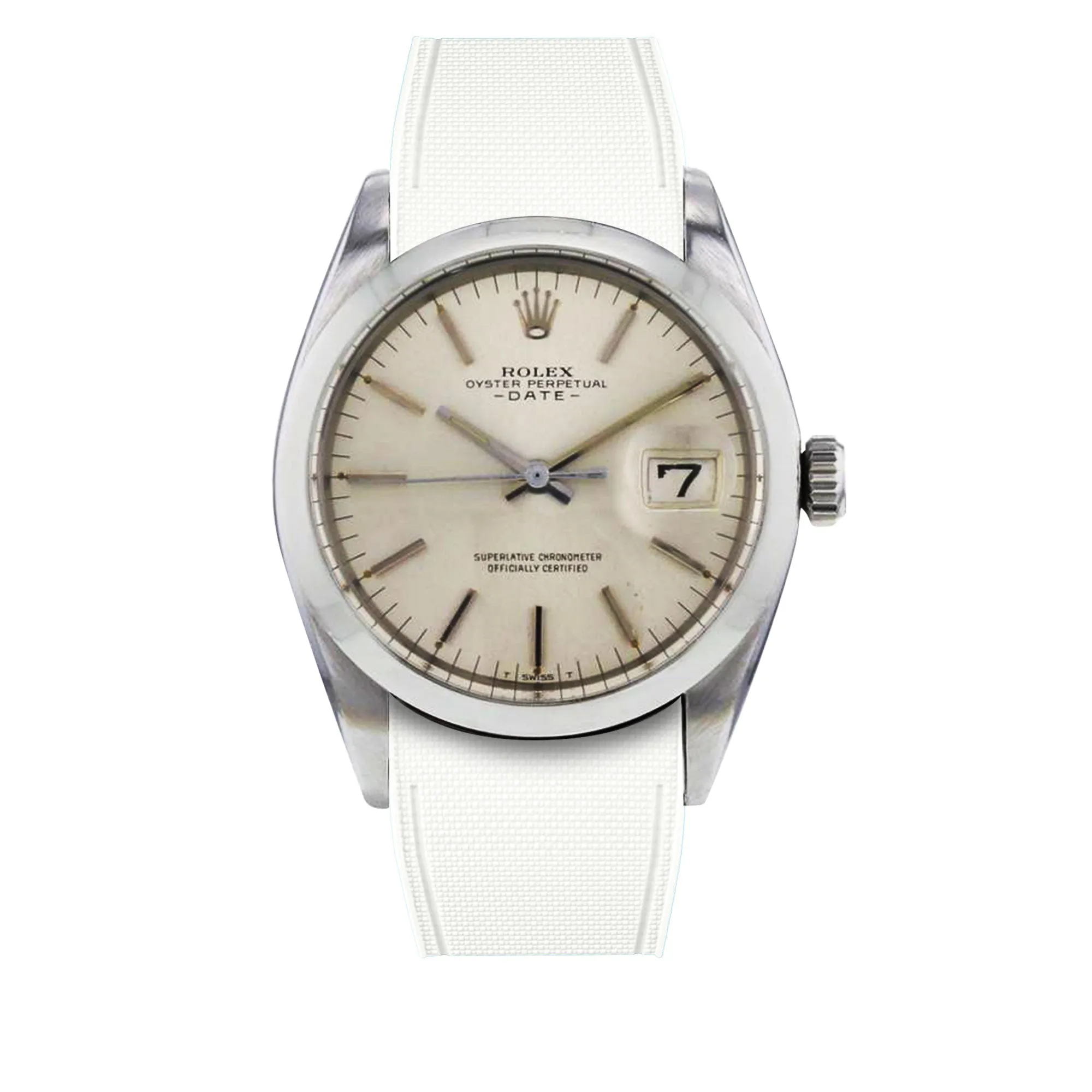 a??Rolex Oyster - R Strap Premium a?? Cordura pattern rubber watch band for Oyster Perpetual Date 35mm