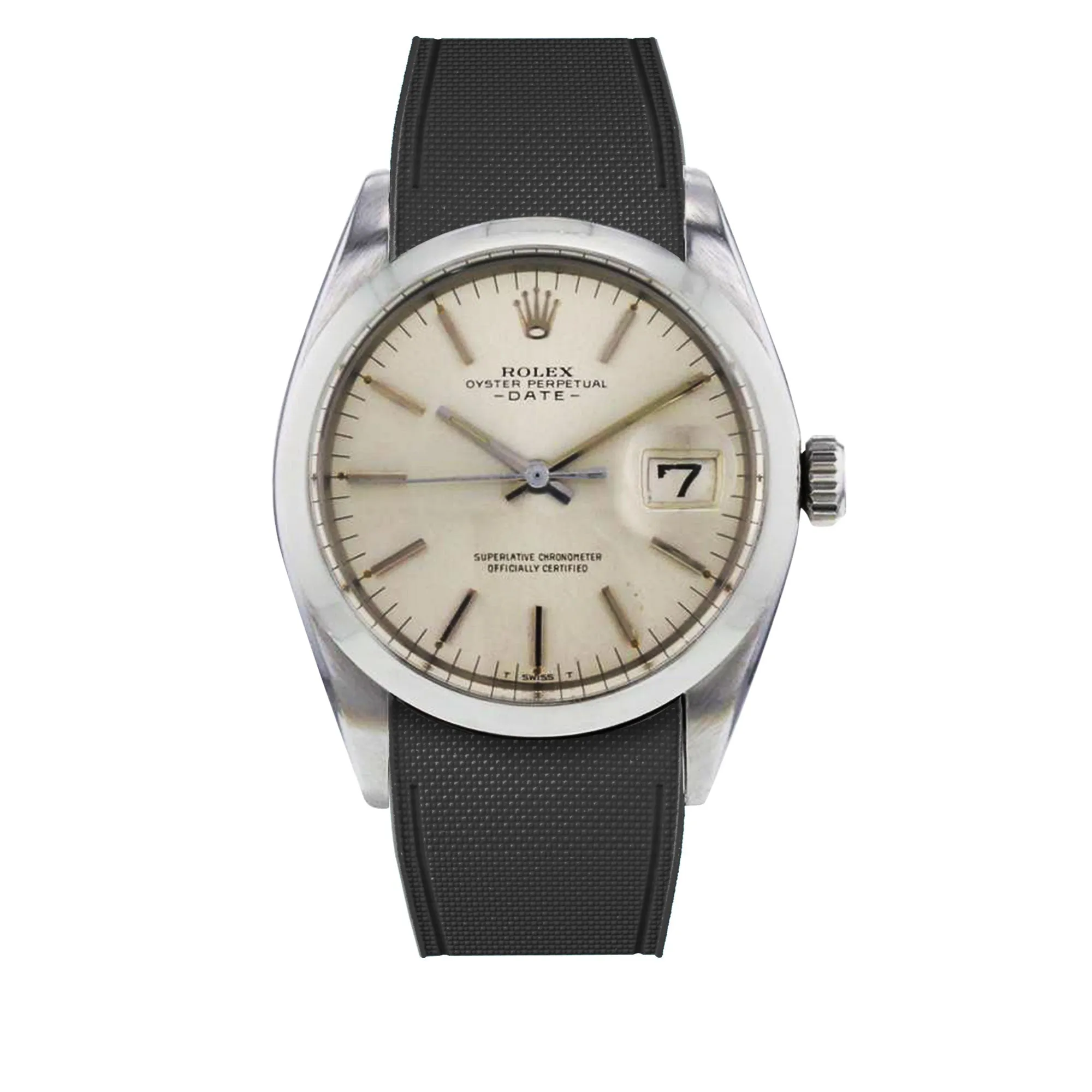 a??Rolex Oyster - R Strap Premium a?? Cordura pattern rubber watch band for Oyster Perpetual Date 35mm