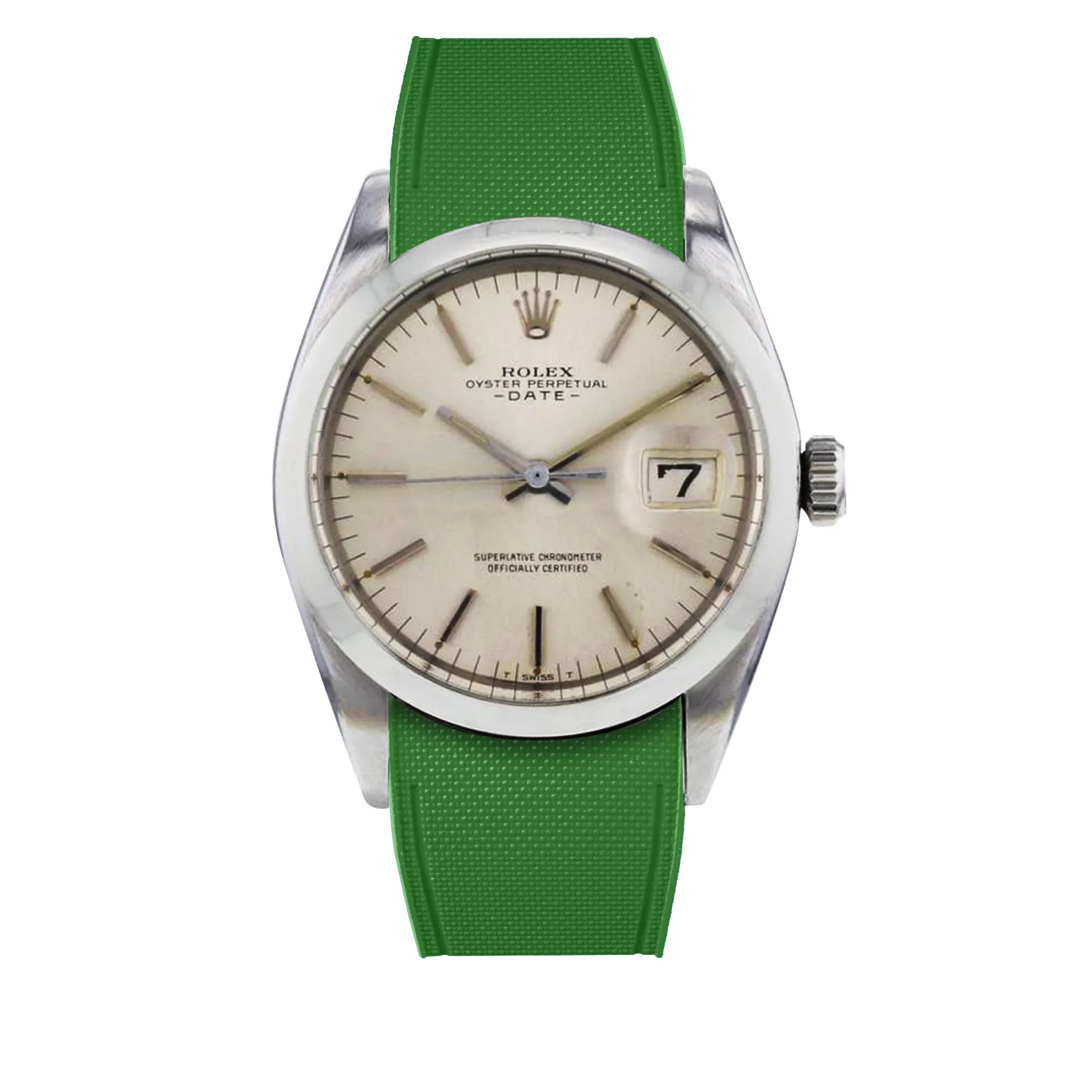 a??Rolex Oyster - R Strap Premium a?? Cordura pattern rubber watch band for Oyster Perpetual Date 35mm