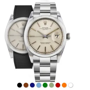 a??Rolex Oyster - R Strap Premium a?? Cordura pattern rubber watch band for Oyster Perpetual Date 35mm Luxury watch bands Limited edition watch bands