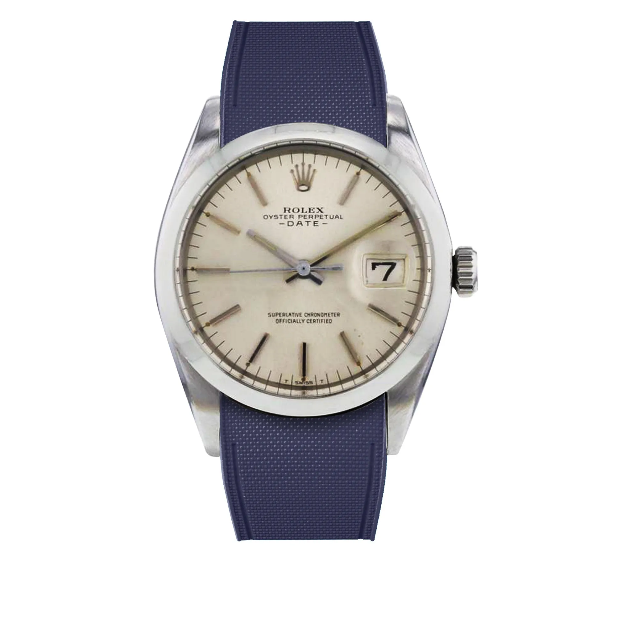 a??Rolex Oyster - R Strap Premium a?? Cordura pattern rubber watch band for Oyster Perpetual Date 35mm