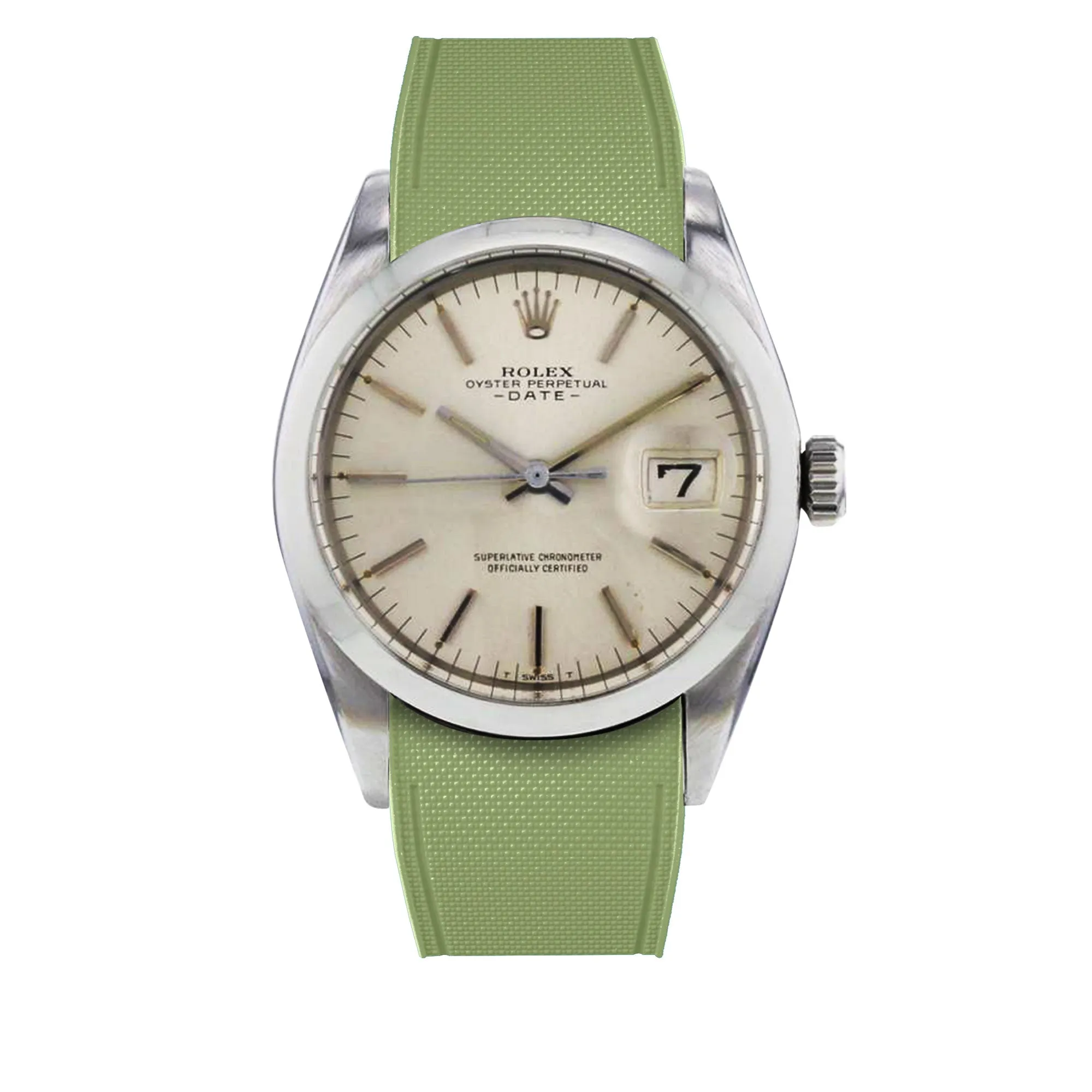 a??Rolex Oyster - R Strap Premium a?? Cordura pattern rubber watch band for Oyster Perpetual Date 35mm