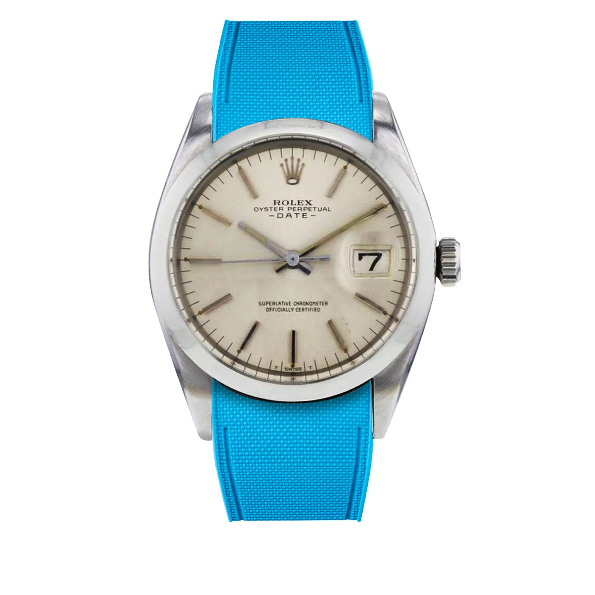 a??Rolex Oyster - R Strap Premium a?? Cordura pattern rubber watch band for Oyster Perpetual Date 35mm