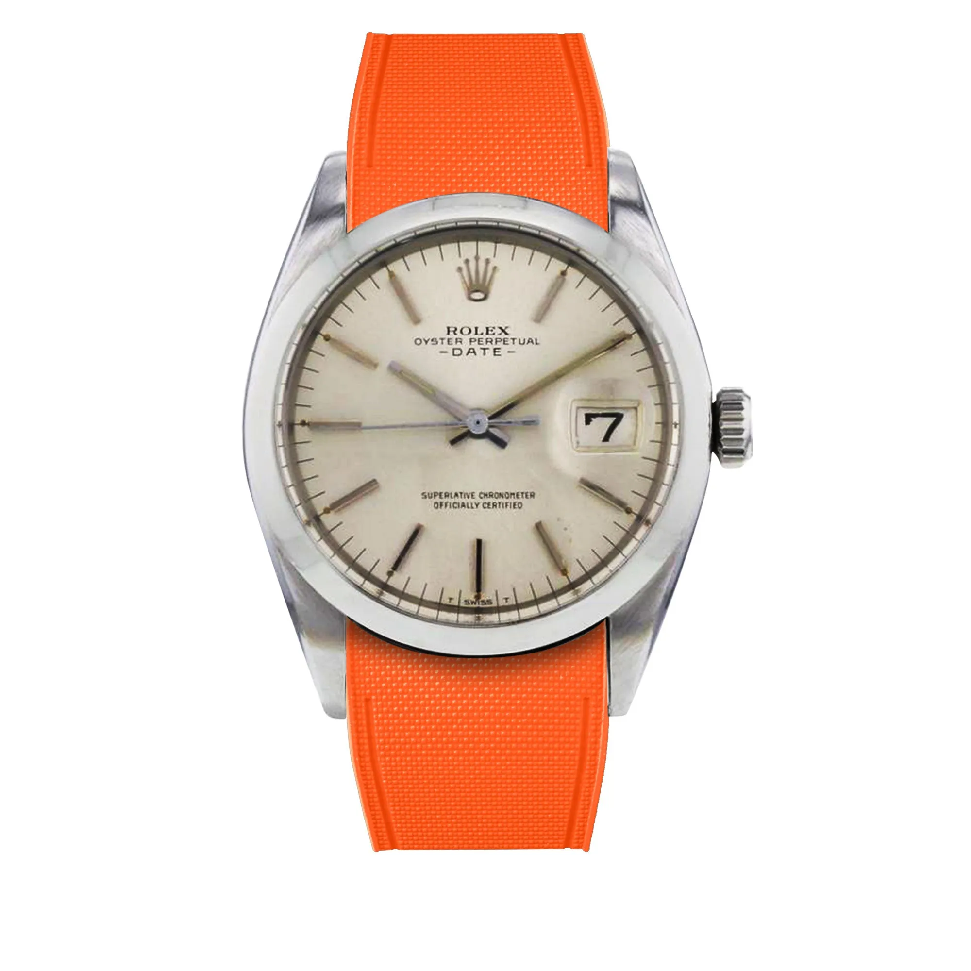 a??Rolex Oyster - R Strap Premium a?? Cordura pattern rubber watch band for Oyster Perpetual Date 35mm