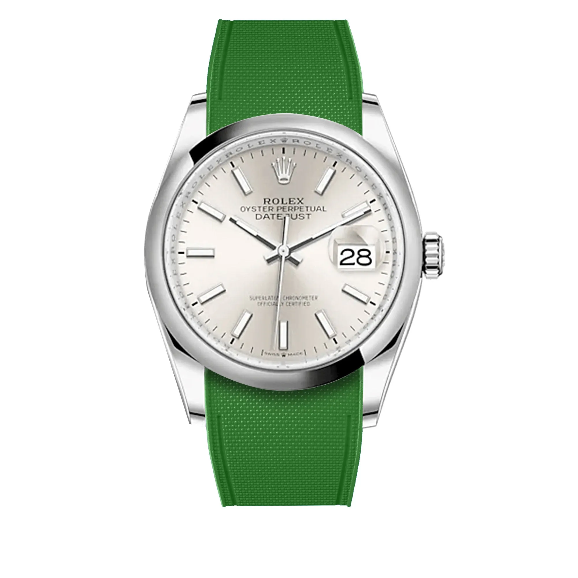 a??Rolex Oyster - R Strap Premium a?? Cordura pattern rubber watch band for Oyster Perpetual Datejust 36mm
