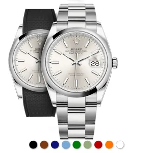 a??Rolex Oyster - R Strap Premium a?? Cordura pattern rubber watch band for Oyster Perpetual Datejust 36mm Luxury watch bands Limited edition watch bands