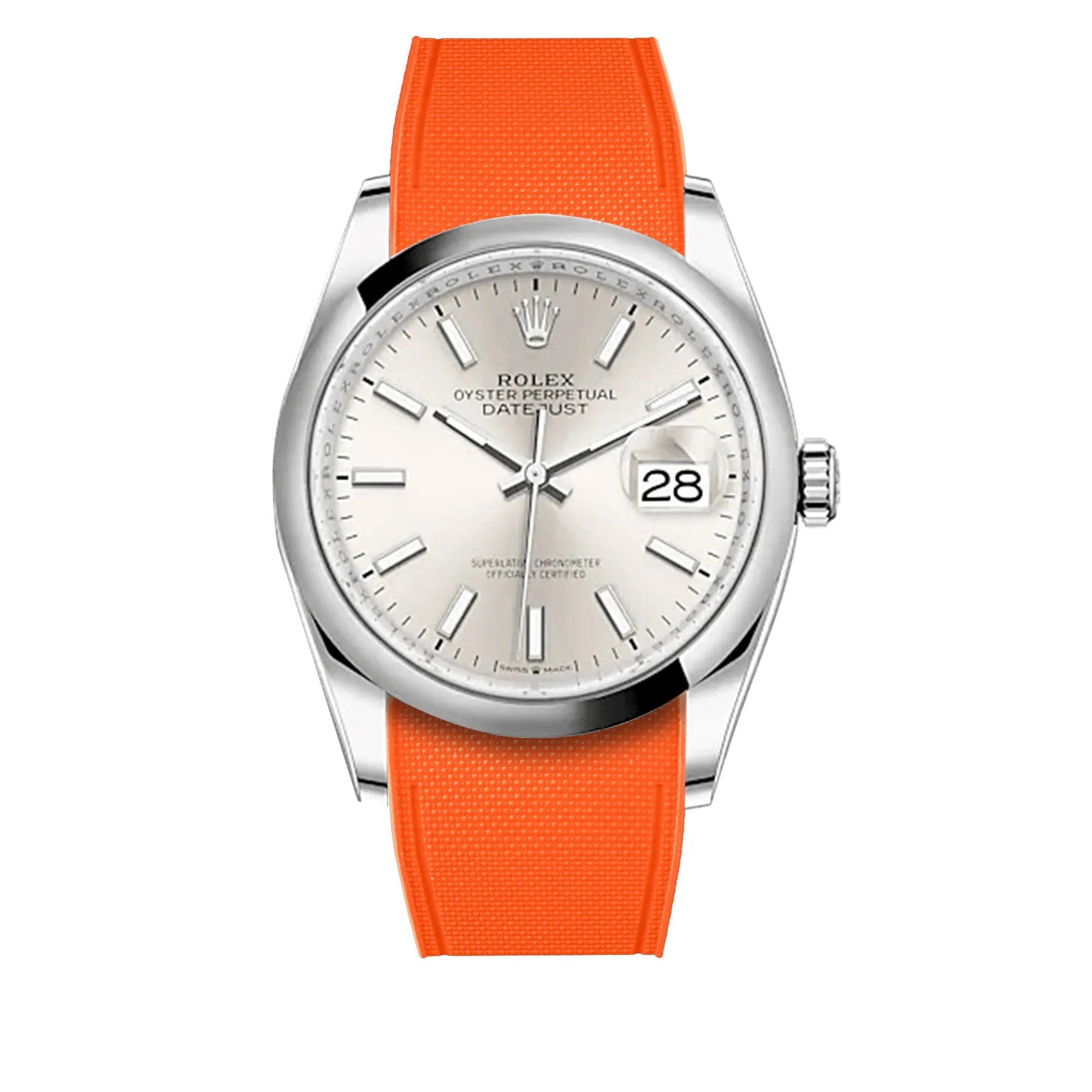 a??Rolex Oyster - R Strap Premium a?? Cordura pattern rubber watch band for Oyster Perpetual Datejust 36mm