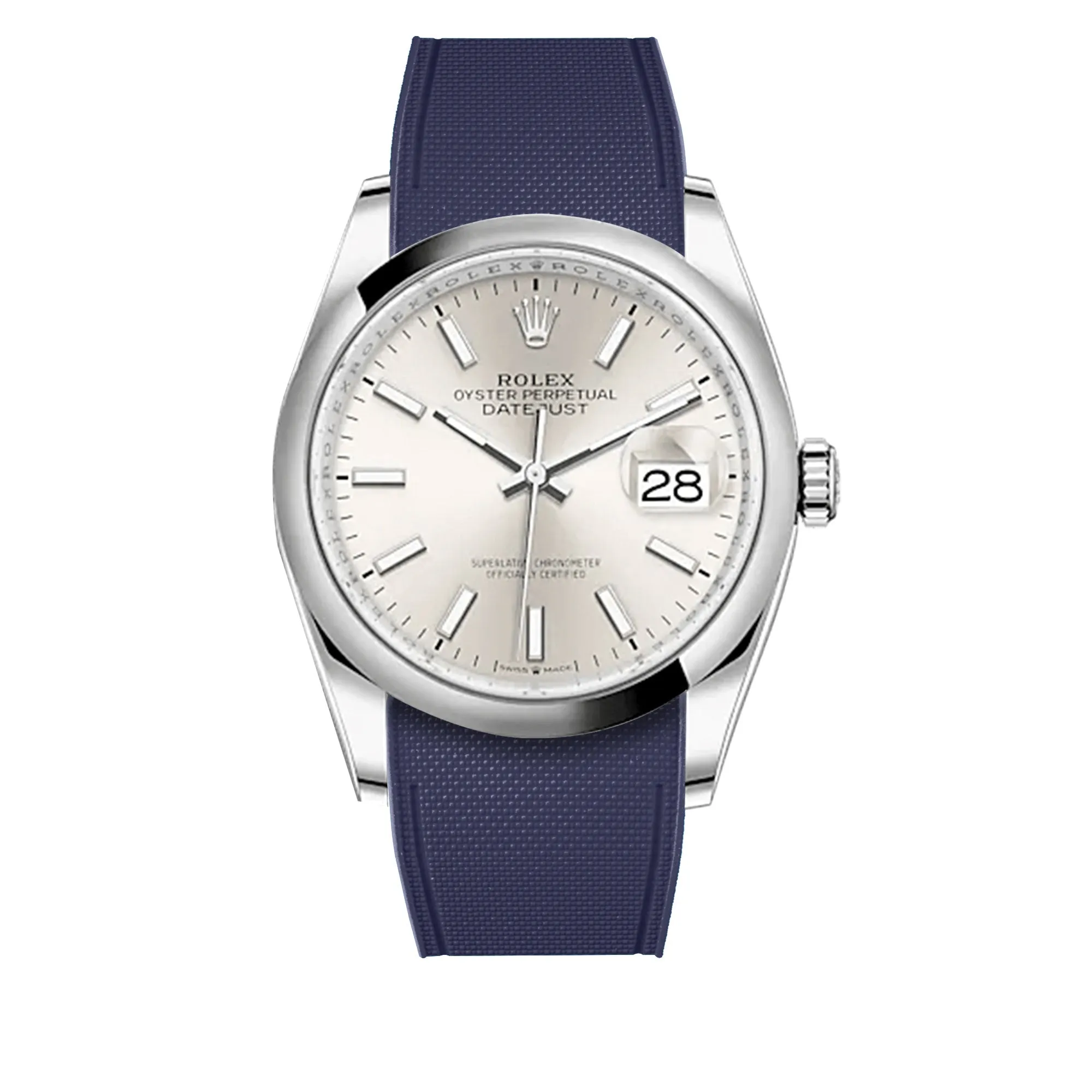 a??Rolex Oyster - R Strap Premium a?? Cordura pattern rubber watch band for Oyster Perpetual Datejust 36mm