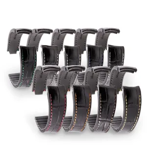 a??Rolex - R Strap high end leather watchband - Contrasted black alligator (blue, brown, grey...) Luxury watch bands Limited edition watch bands