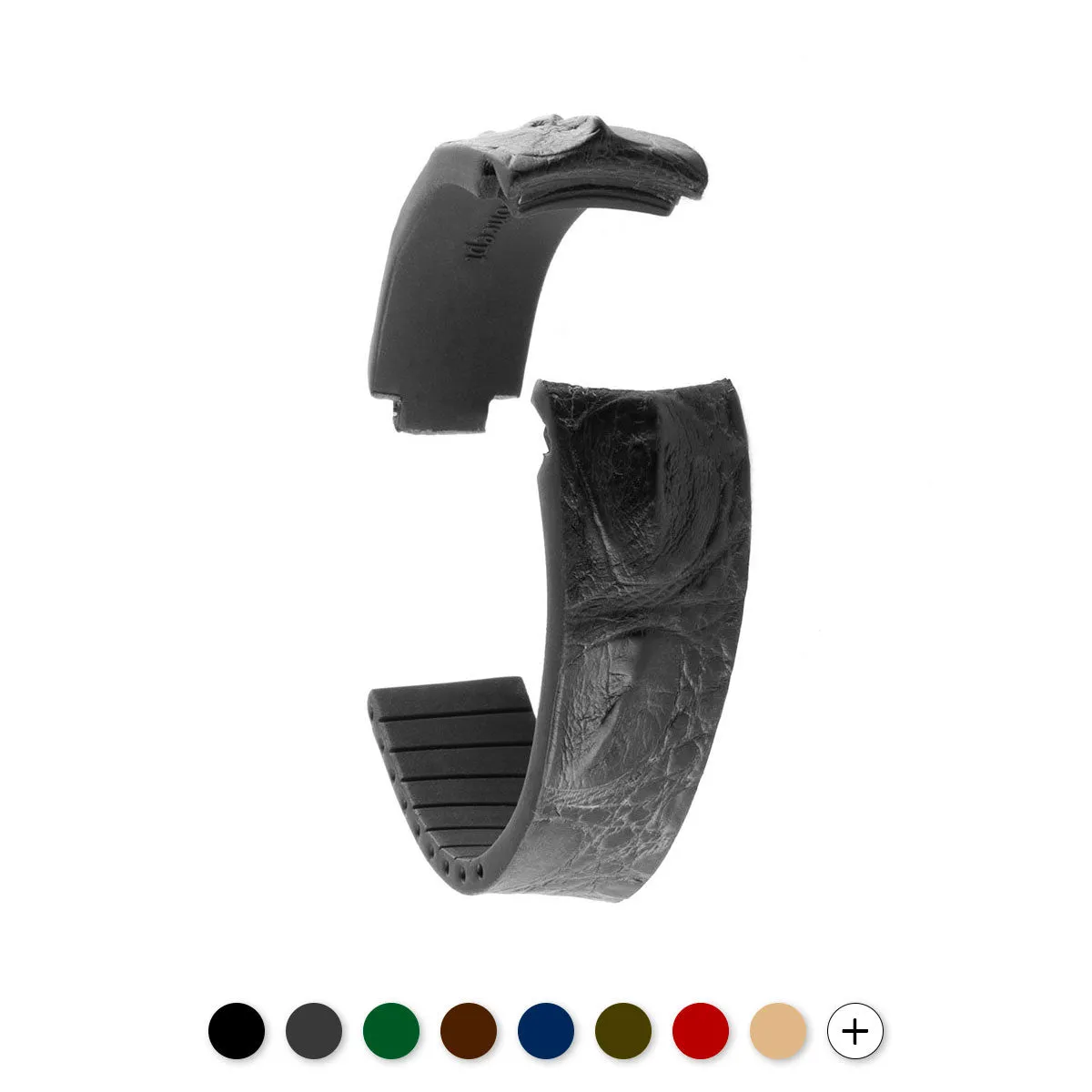 a??Rolex - R Strap leather watch band - Hornback alligator (black, brown, blue, grey, red, green...)
