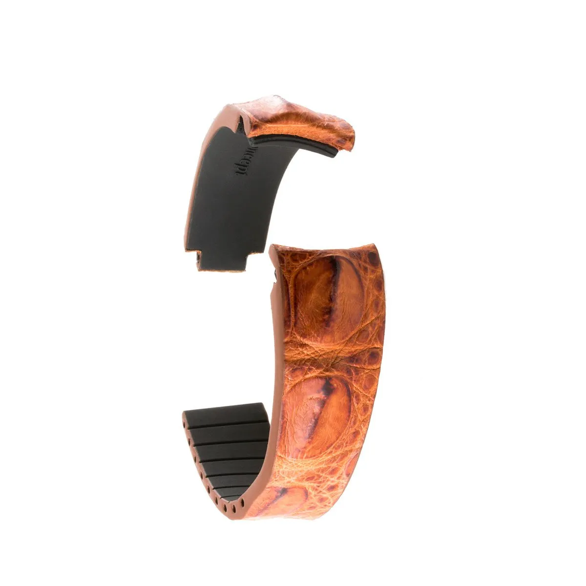 a??Rolex - R Strap leather watch band - Hornback alligator (black, brown, blue, grey, red, green...)