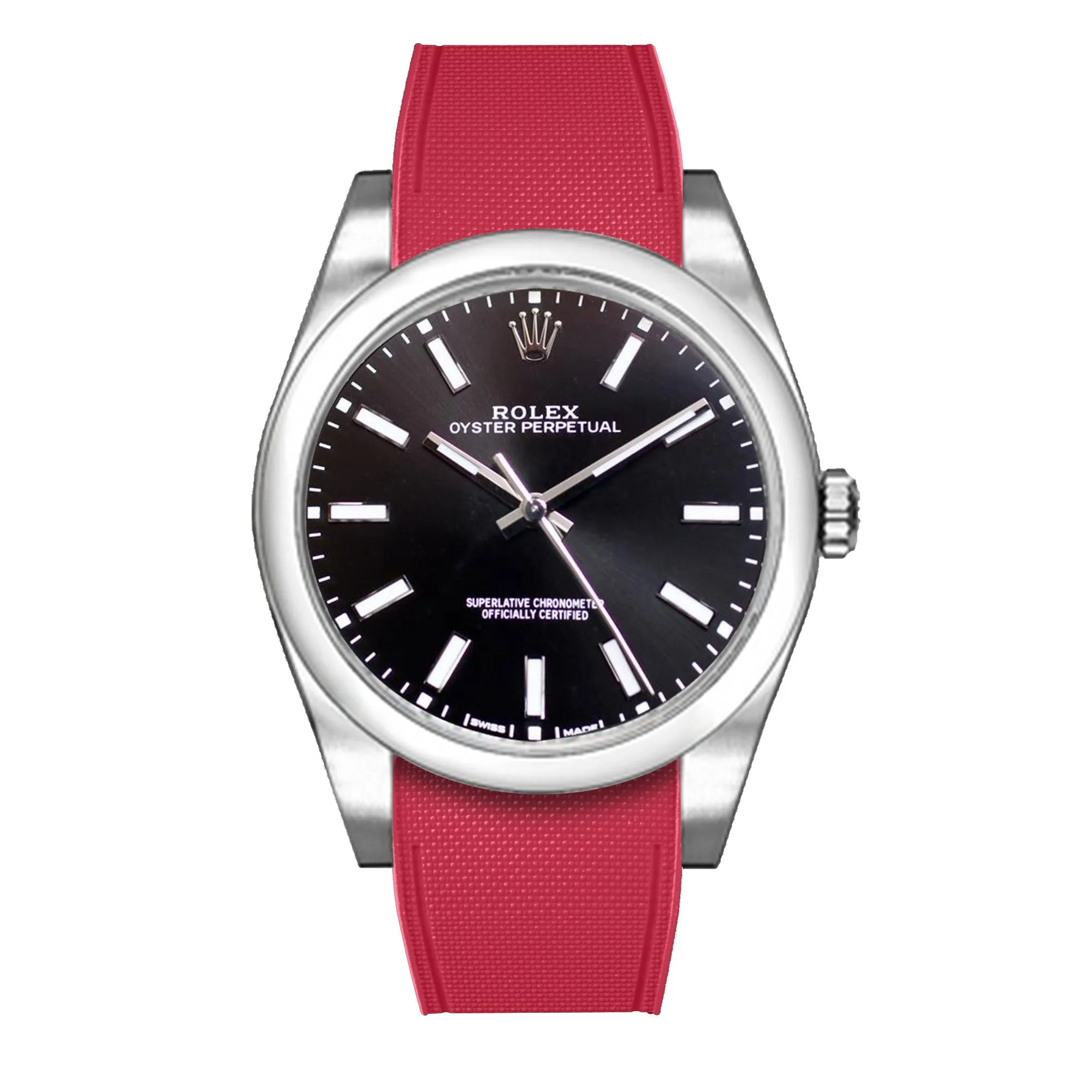 a??Rolex - R Strap Premium a?? Cordura pattern rubber watch band for Oyster Perpetual 39mm
