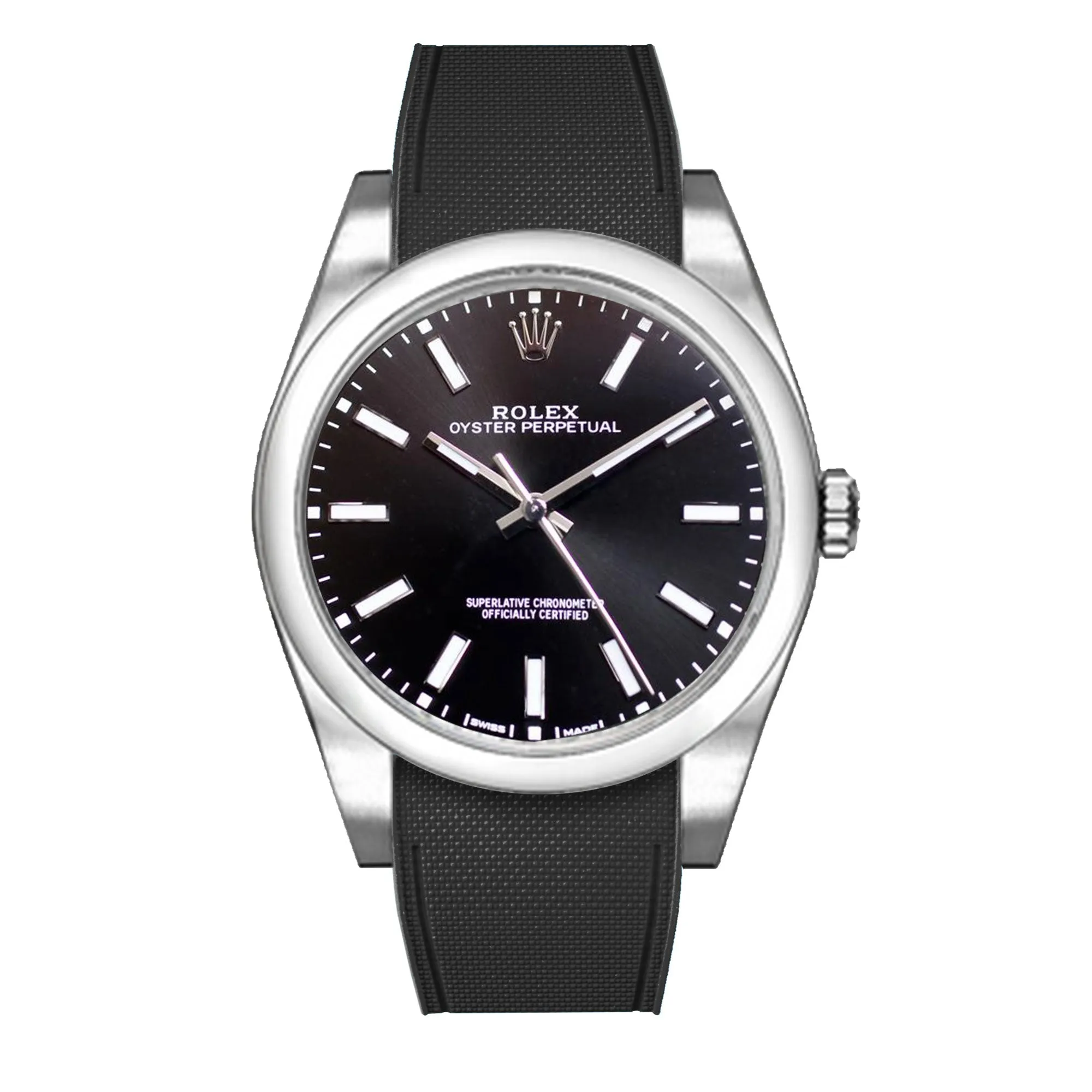 a??Rolex - R Strap Premium a?? Cordura pattern rubber watch band for Oyster Perpetual 39mm