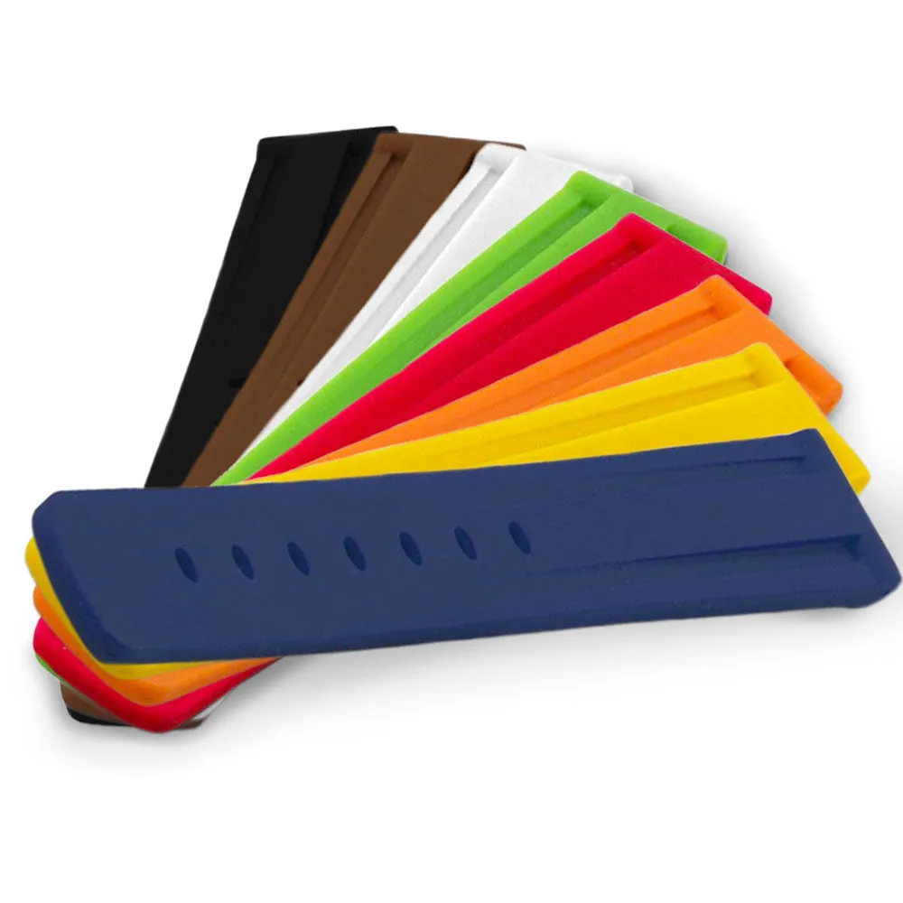 a??Rubber watch band (black, brown, white, green, red, orange, yellow, blue)