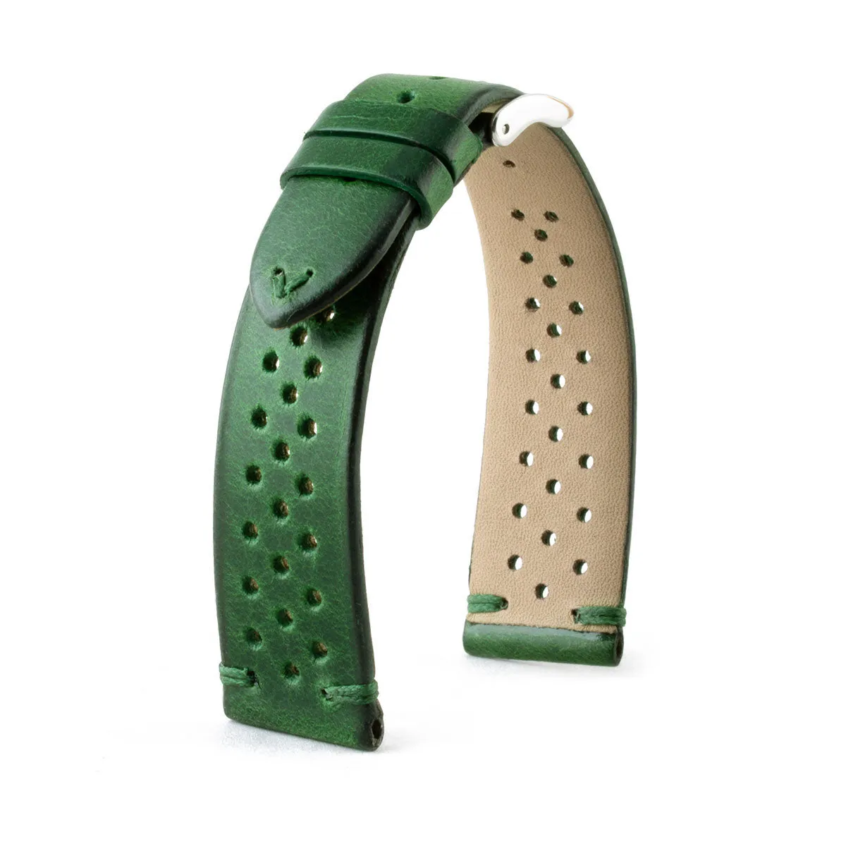 a??Vintage "Driver" strap - Leather watch band - Calf (black, grey, brown, blue, red, green, kaki)