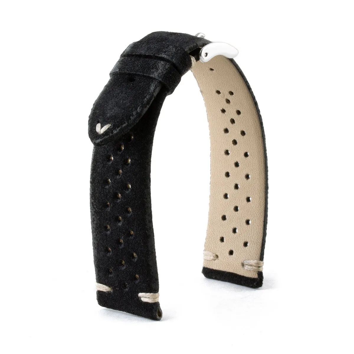 a??Vintage "Driver" strap - Leather watch band - Calf (black, grey, brown, blue, red, green, kaki)