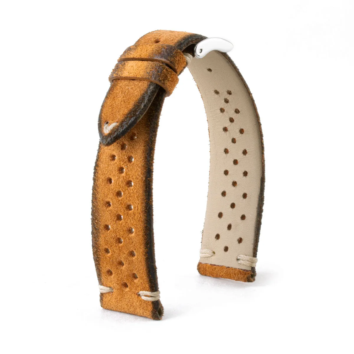 a??Vintage "Driver" strap - Leather watch band - Calf (black, grey, brown, blue, red, green, kaki)