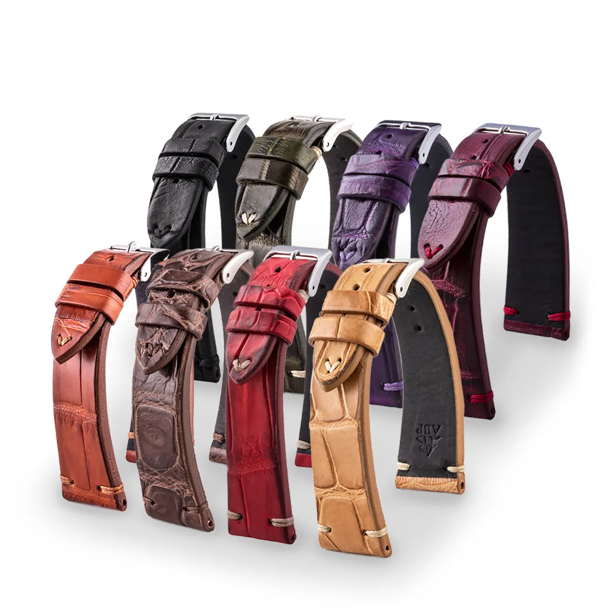 a??Vintage strap - Leather watchstrap - Alligator (black, brown, kaki, burgundy, red, purple) Luxury watch bands Limited edition watch bands