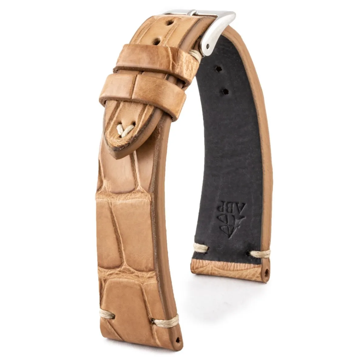 a??Vintage strap - Leather watchstrap - Alligator (black, brown, kaki, burgundy, red, purple)