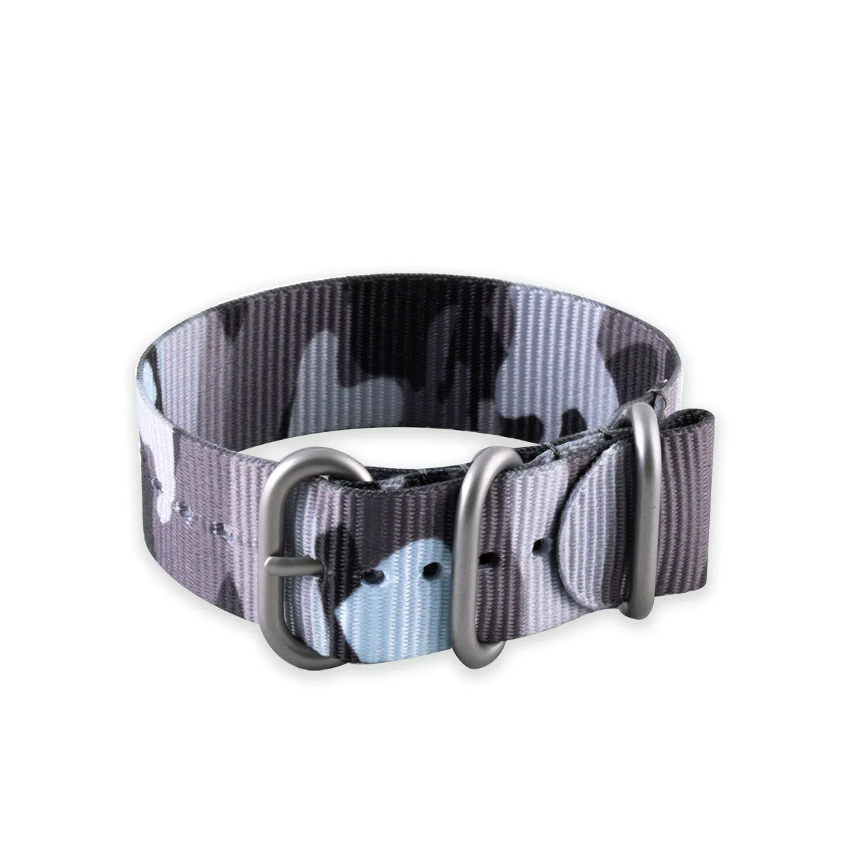 a??Zulu nato 3 rings watchstrap - Camo nylon / fabric (brown, brown/green, grey)