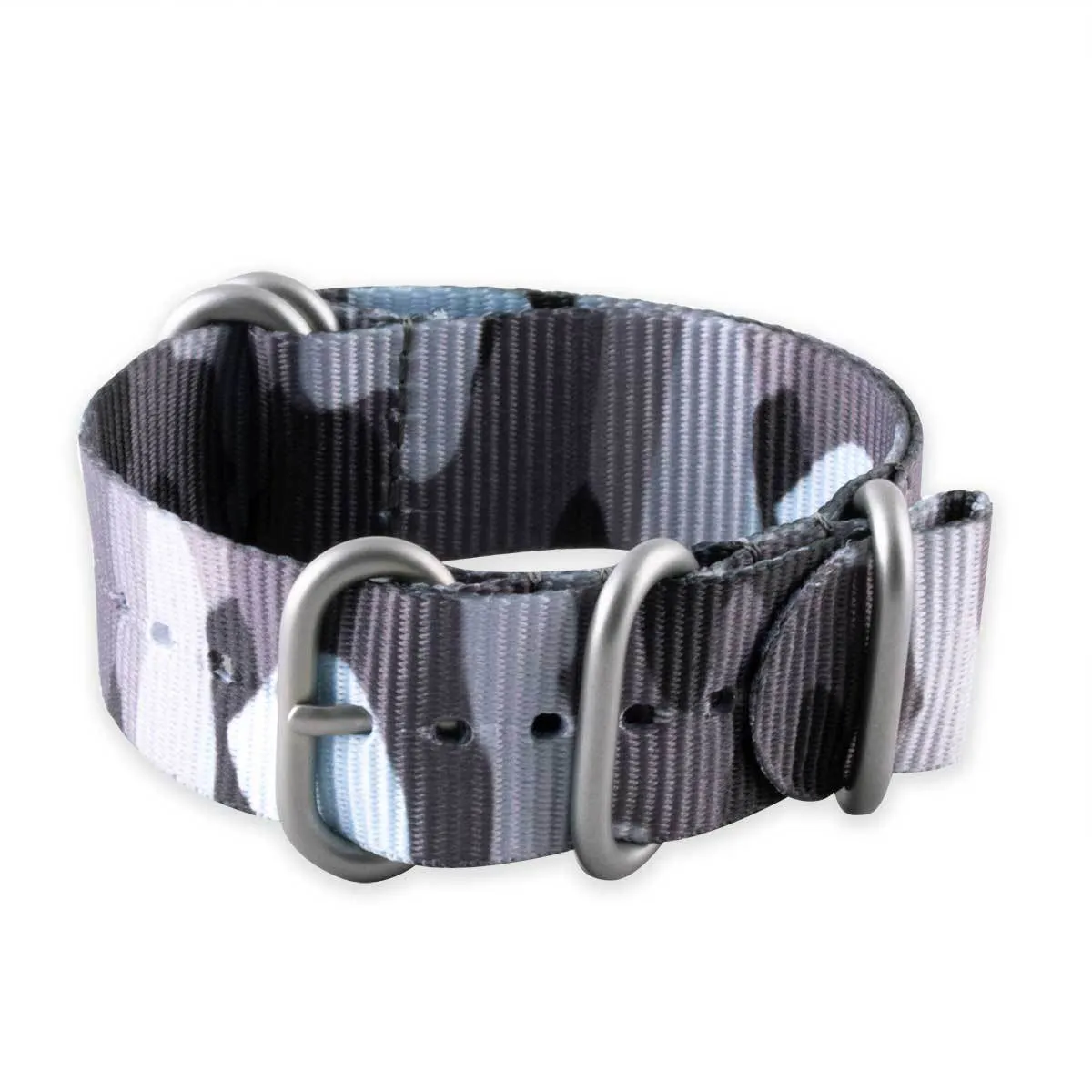 a??Zulu nato watch band 5 rings - Camo nylon / fabric (brown, brown/green, grey)