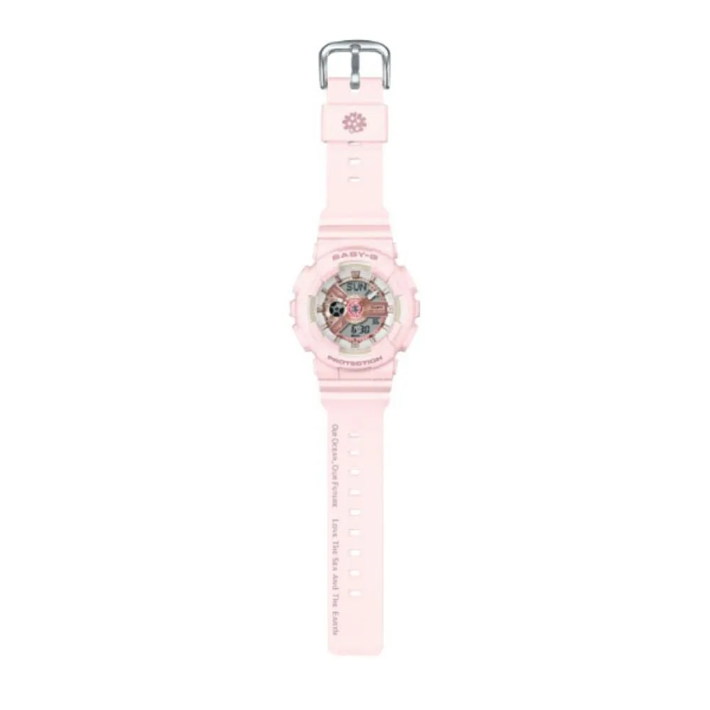 Baby-G Aqua Planet Collaboration Digital Analog Pink Resin Strap Women's Watch BA-110AQ-4ADR-P