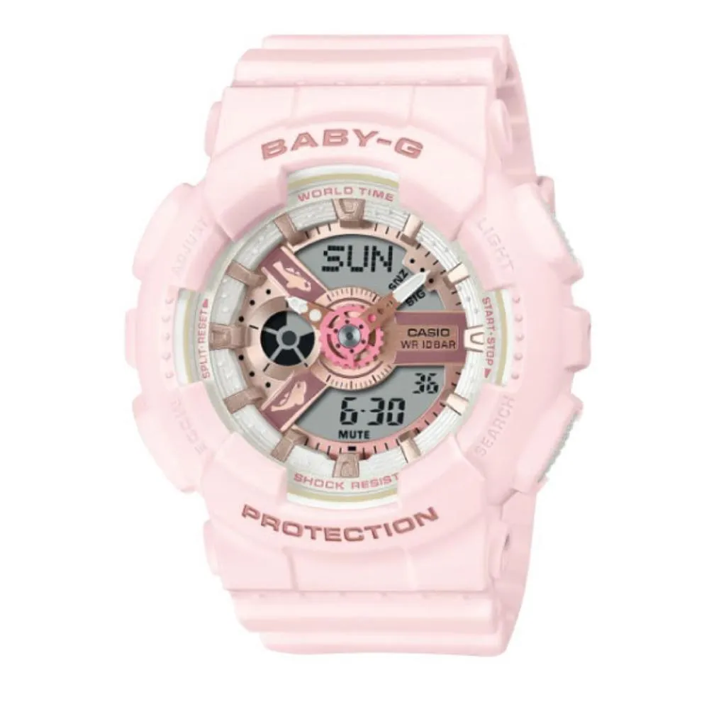    Baby-G Aqua Planet Collaboration Digital Analog Pink Resin Strap Women's Watch BA-110AQ-4ADR-P 