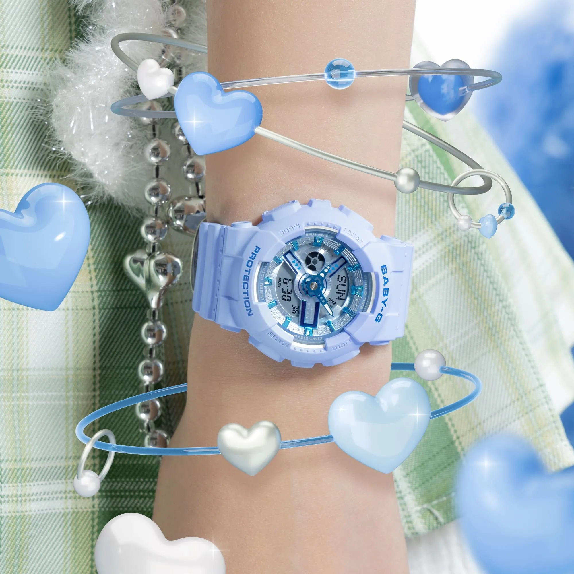 Baby-G BA-110 Series Light Blue Resin Watch BA-110YK-2ADR