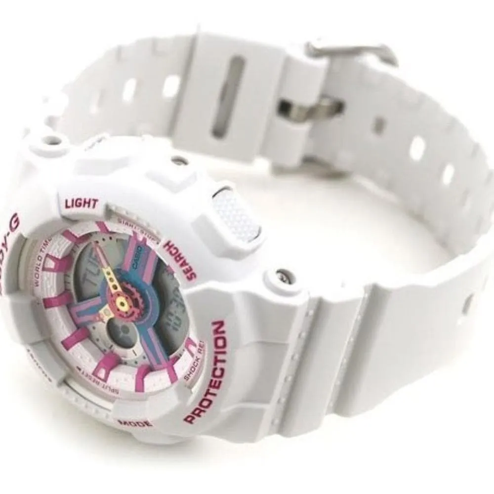 Baby-G BA-110NR-8ADR DIGITAL QUARTZ WHITE RESIN WOMEN'S WATCH