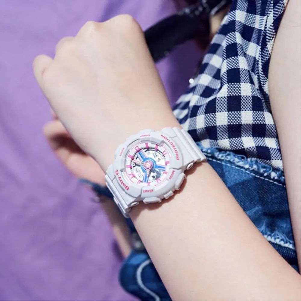 Baby-G BA-110NR-8ADR DIGITAL QUARTZ WHITE RESIN WOMEN'S WATCH