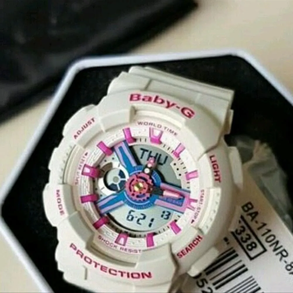 Baby-G BA-110NR-8ADR DIGITAL QUARTZ WHITE RESIN WOMEN'S WATCH