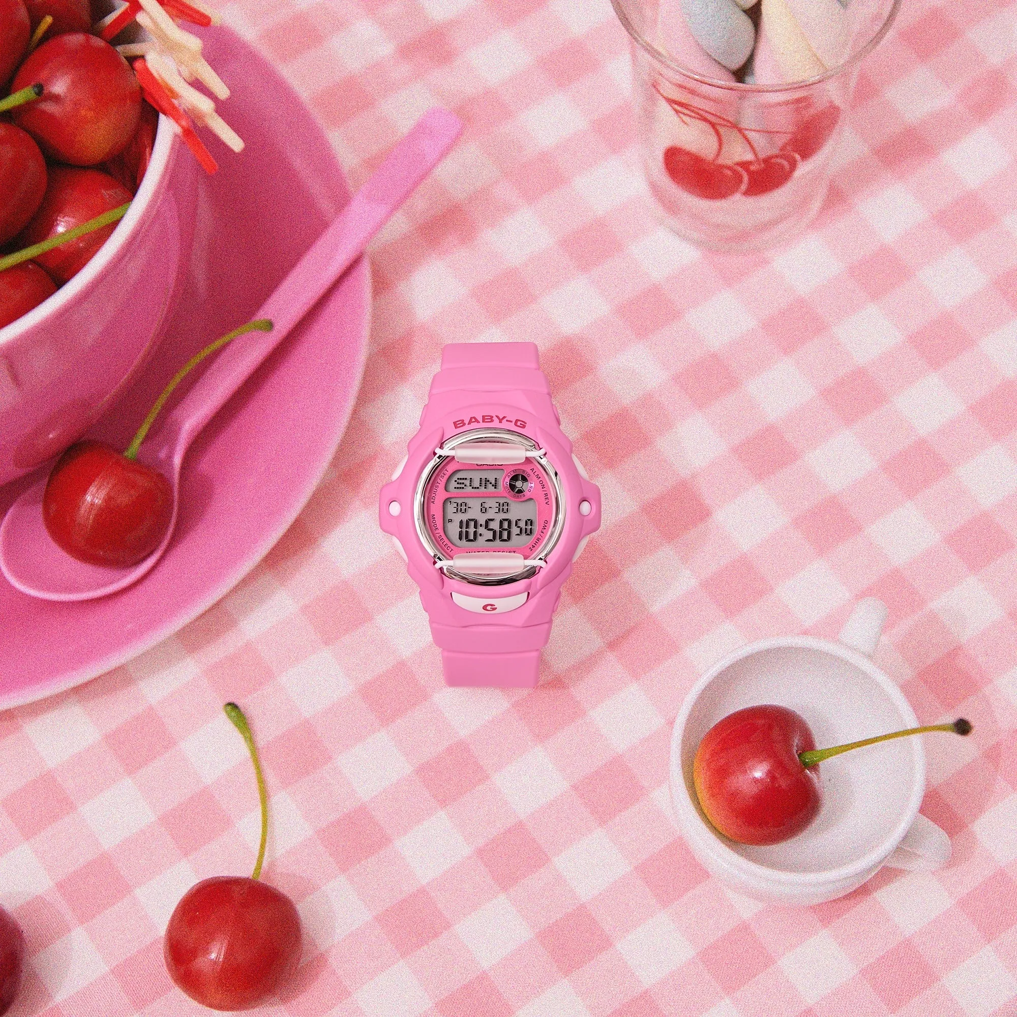 Baby-G BG-169CH-4DR-P PINK CHERRY-ON-TOP DIGITAL WATCH