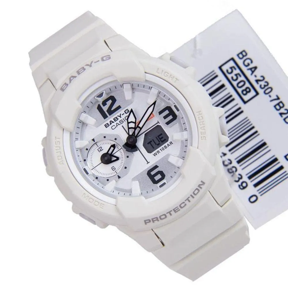 Baby-G BGA-230-7B2DR-P DIGITAL QUARTZ WHITE RESIN UNISEX'S WATCH