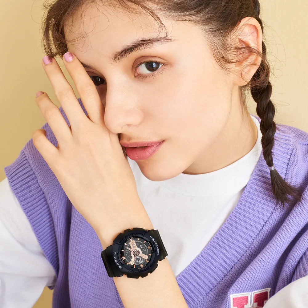 Baby-G Black Resin Strap Women Watch BA-110XRG-1ADR-P