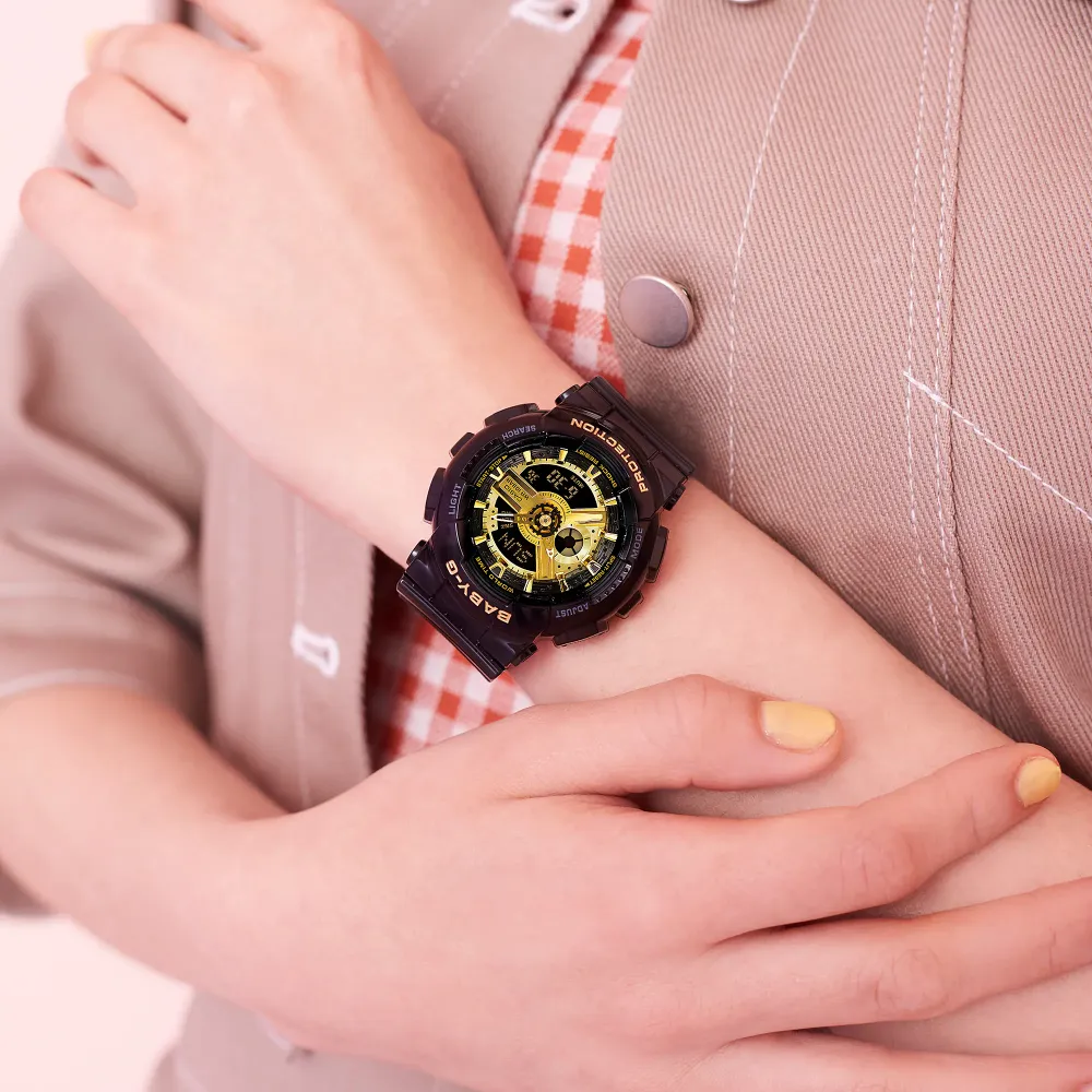 Baby-G Digital-Analogue Black Resin Strap Women Watch BA-110X-1ADR-P