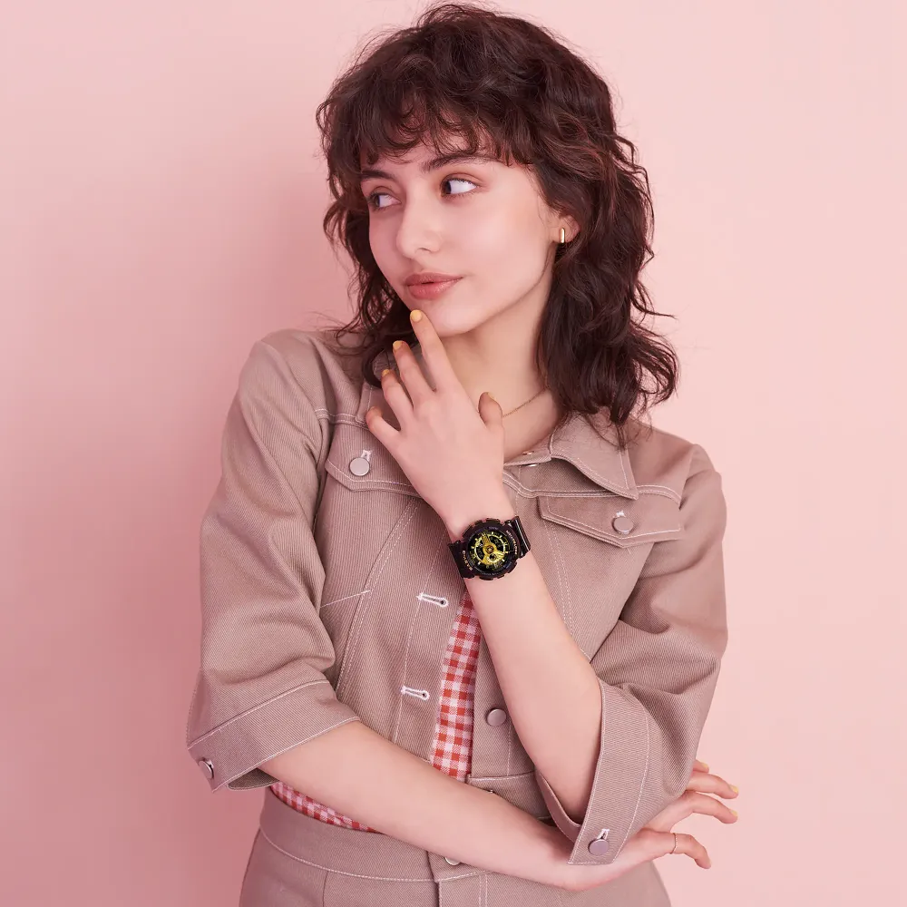 Baby-G Digital-Analogue Black Resin Strap Women Watch BA-110X-1ADR