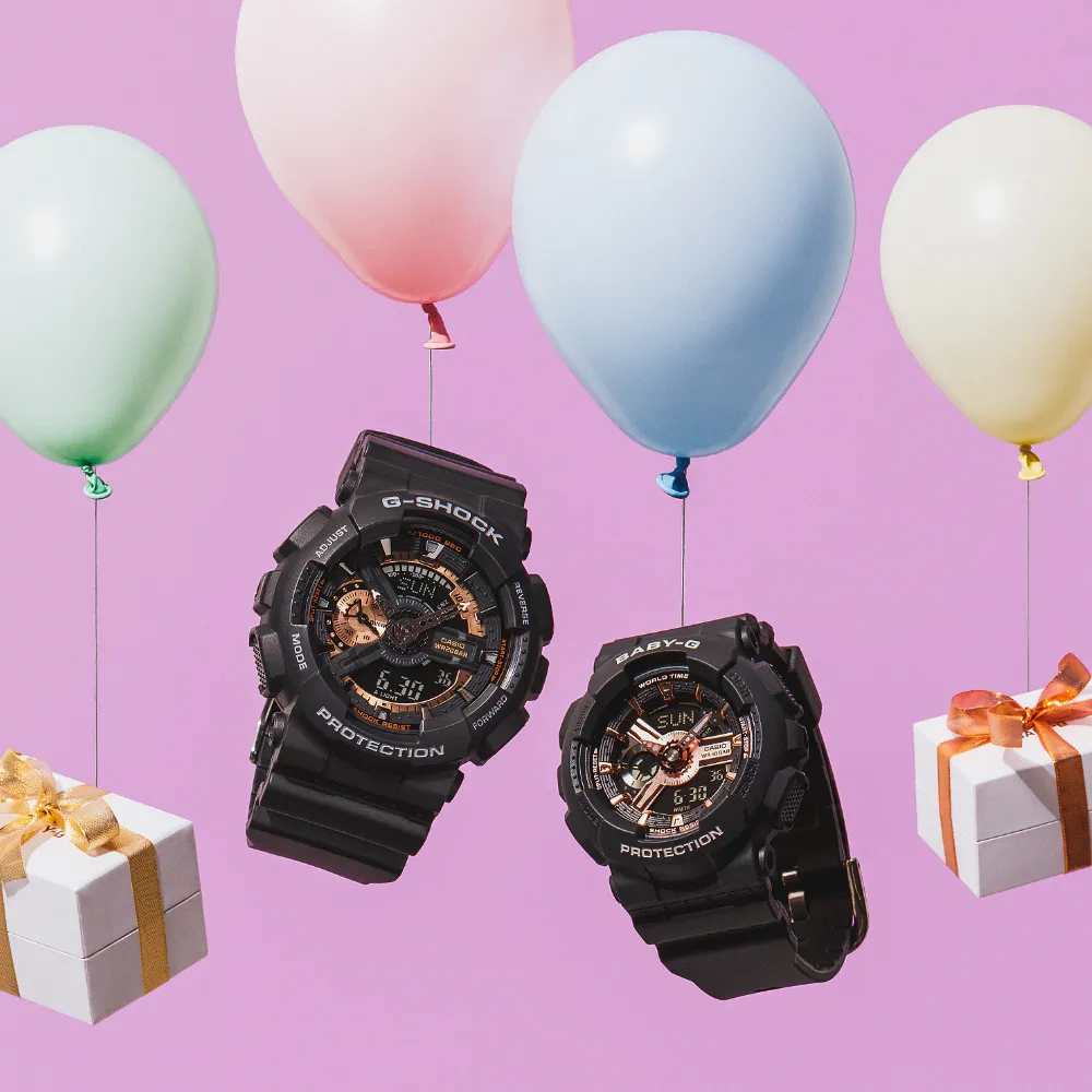 Baby-G Digital-Analogue Black Resin Strap Women Watch BA-110XRG-1ADR