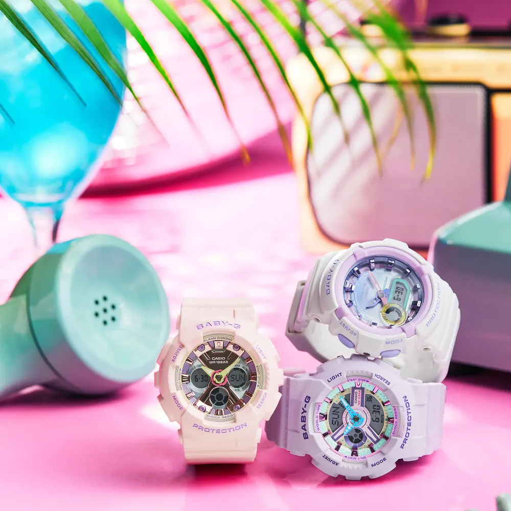 Baby-G Digital-Analogue Purple Resin Strap Women Watch BA-110XPM-6ADR