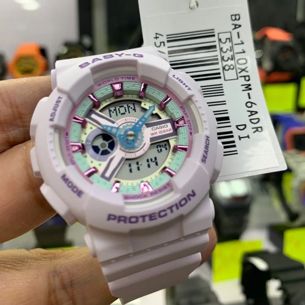 Baby-G Digital-Analogue Purple Resin Strap Women Watch BA-110XPM-6ADR