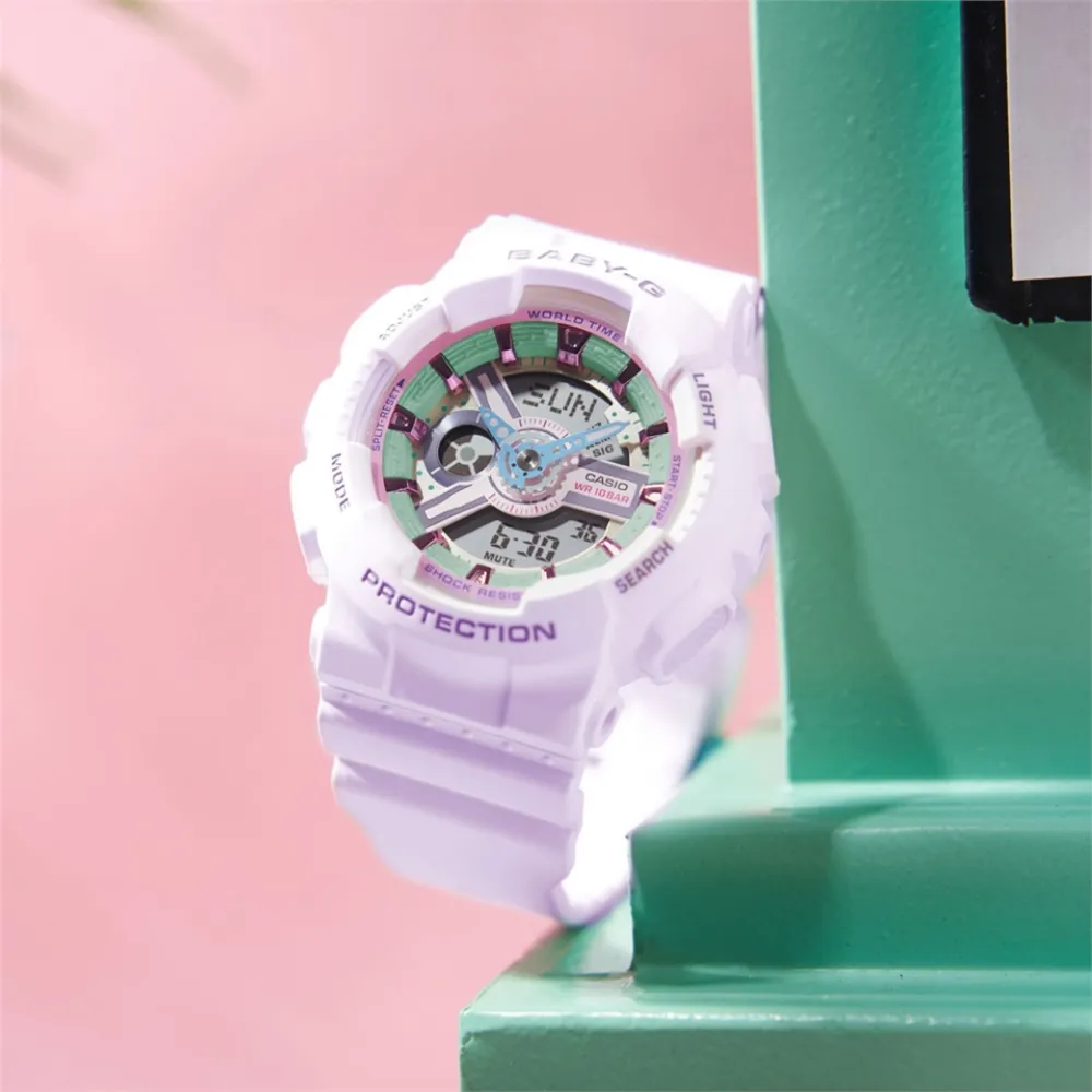 Baby-G Digital-Analogue Purple Resin Strap Women Watch BA-110XPM-6ADR