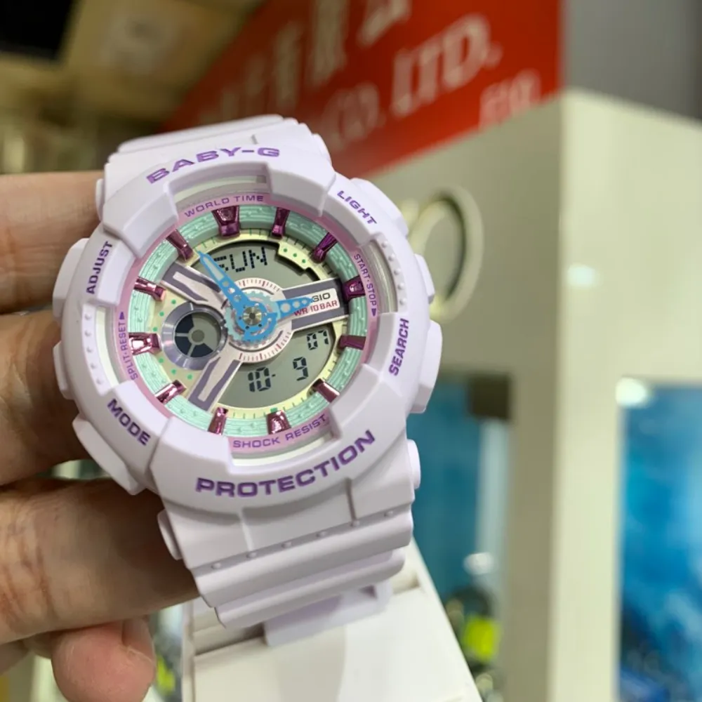 Baby-G Digital-Analogue Purple Resin Strap Women Watch BA-110XPM-6ADR