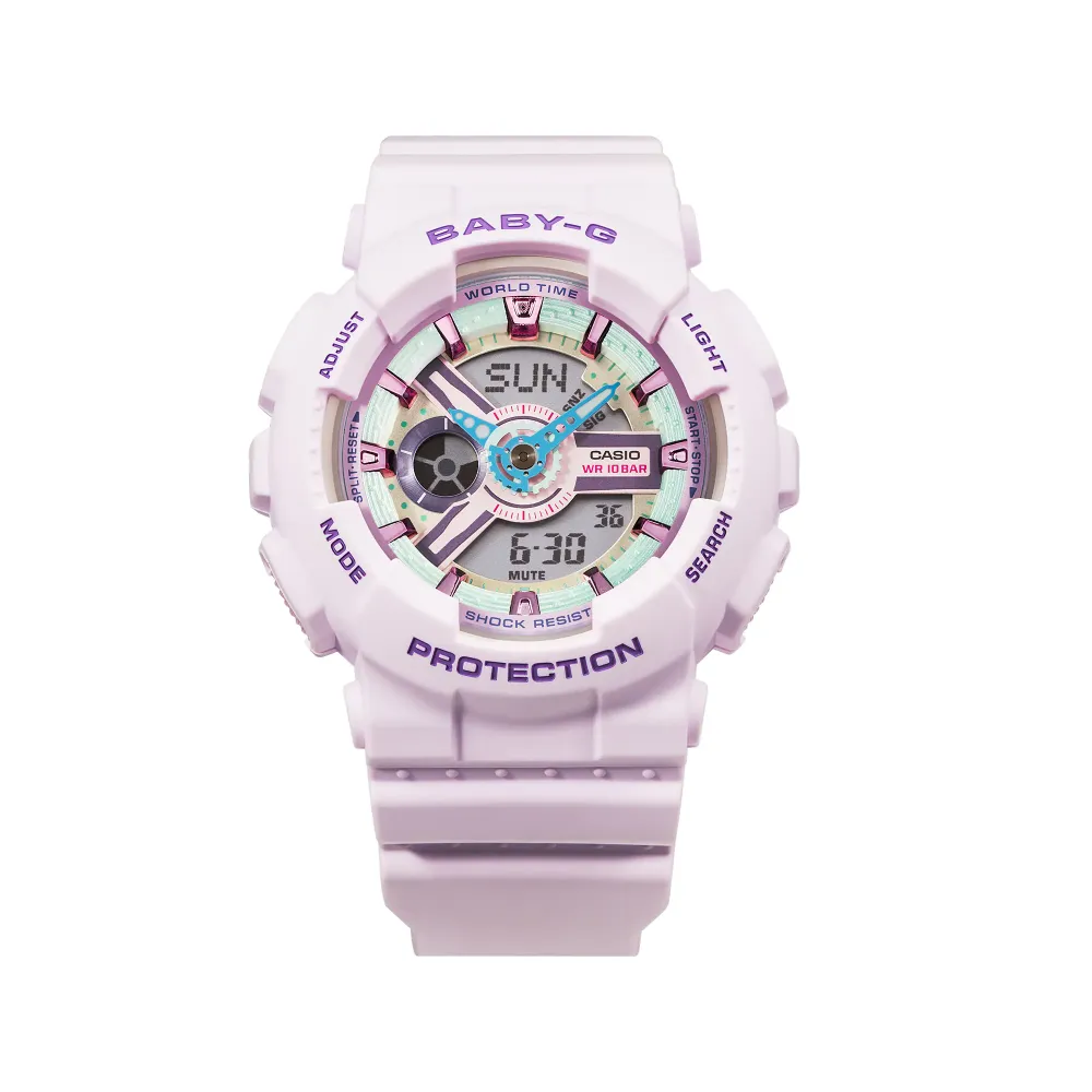Baby-G Digital-Analogue Purple Resin Strap Women Watch BA-110XPM-6ADR