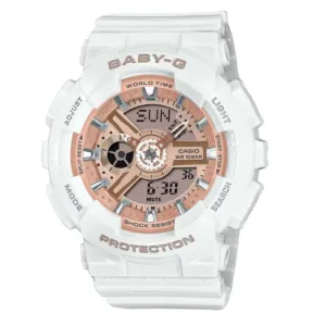    Baby-G Digital-Analogue White Resin Strap Women Watch BA-110X-7A1DR-P 