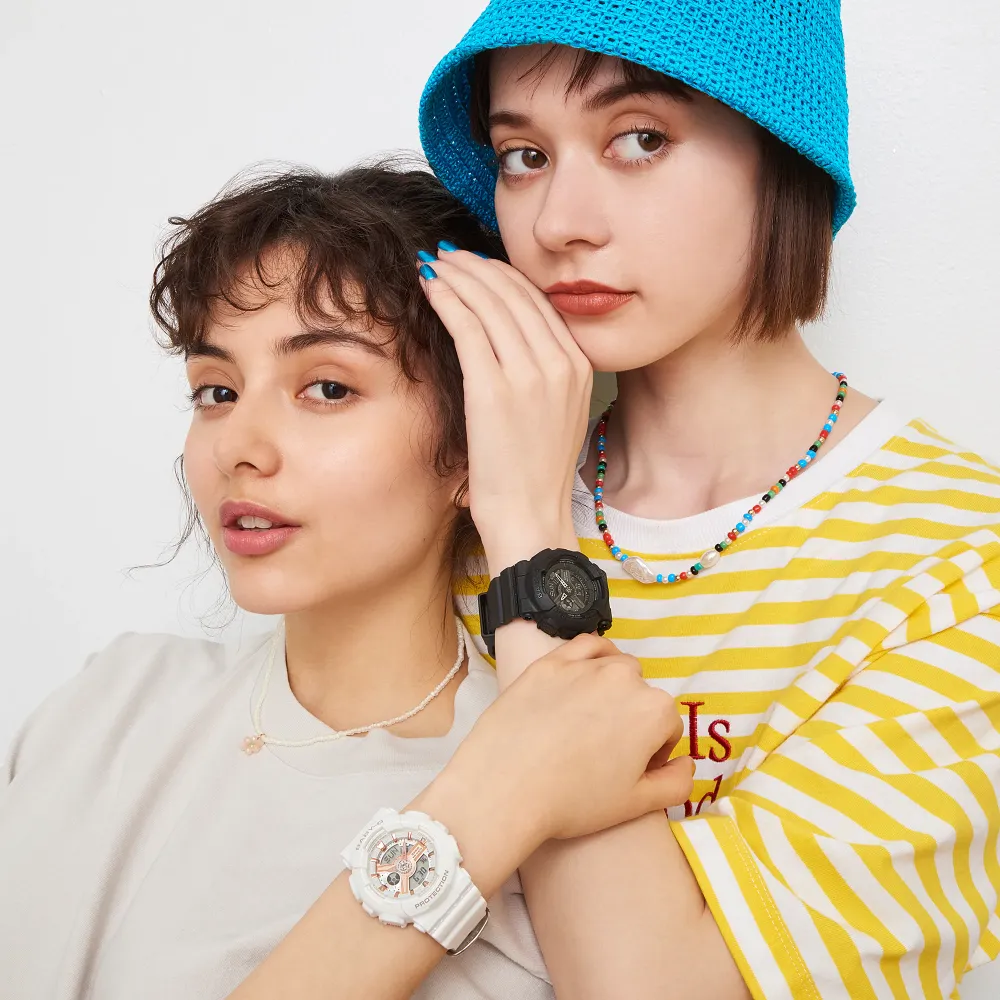 Baby-G Digital-Analogue White Resin Strap Women Watch BA-110XRG-7ADR